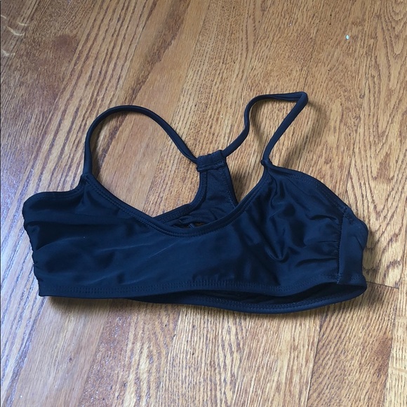 plain black bathing suit top